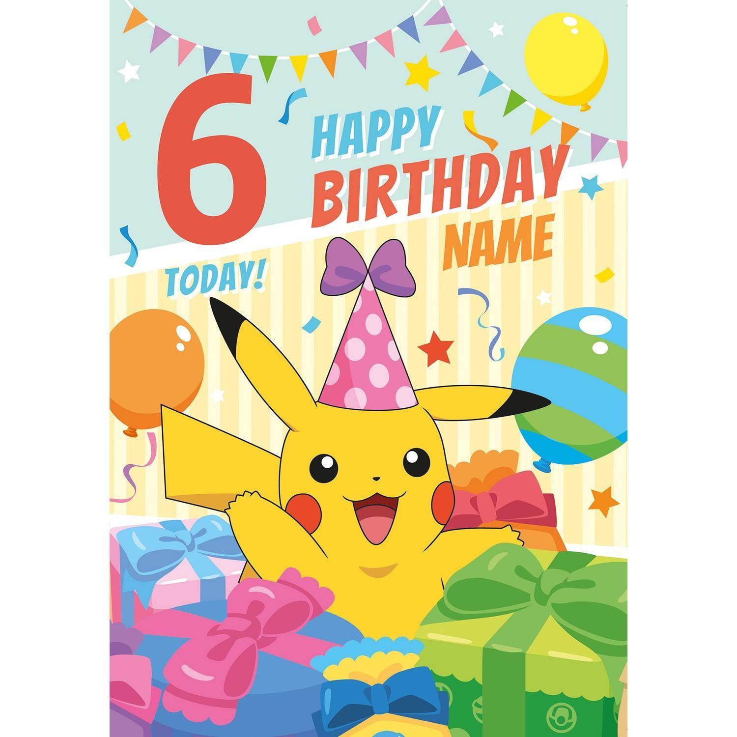Personalised Pokemon Any Age Birthday Card- Any name & age – Danilo Promotions